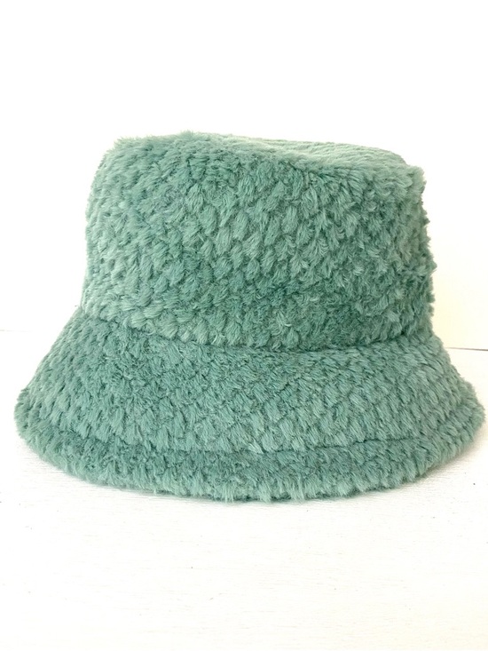 no brand Accessories - Plush Faux Fur Bucket Hat in Sage Green